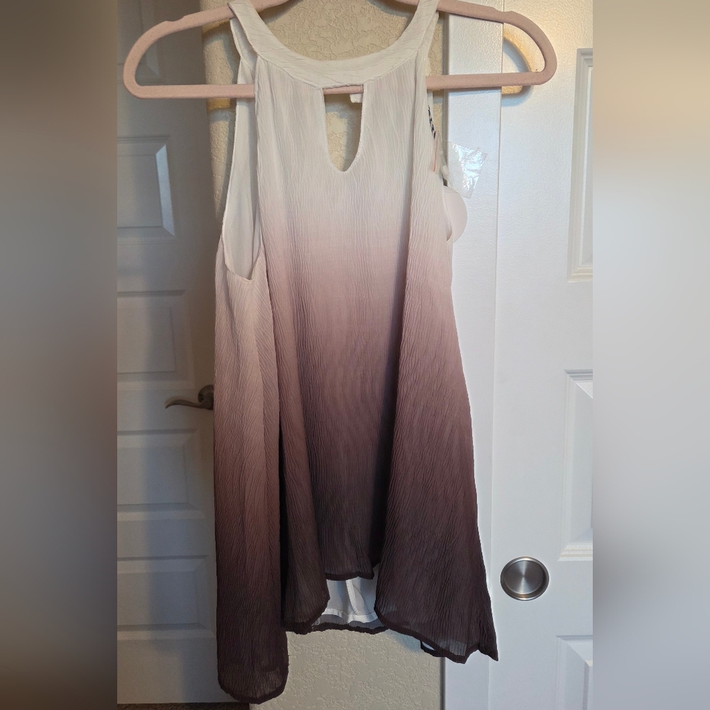 Hayden Ombre Tank Top in Cream and Brown